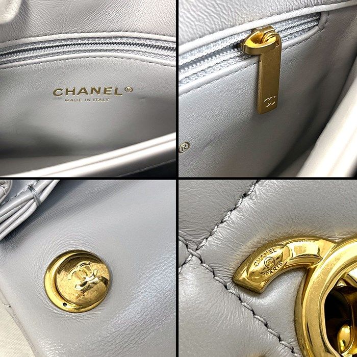 Chanel Métiers d'Art Mini Handle Chain Bag in Grey Lambskin