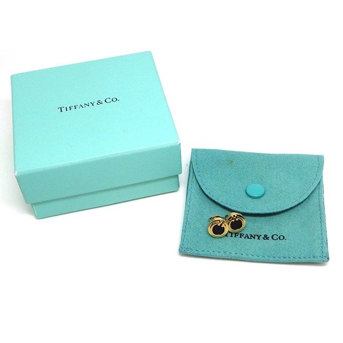 Tiffany & Co. T Circle Onyx Earrings in 18K Yellow Gold