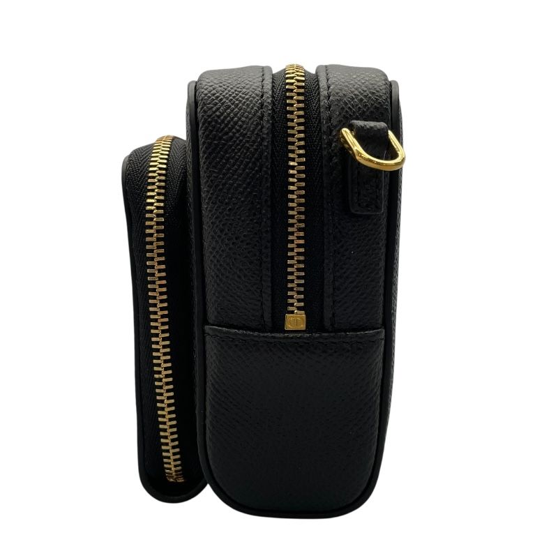 Christian Dior Calo Double Pouch Shoulder Bag - Black & Gold