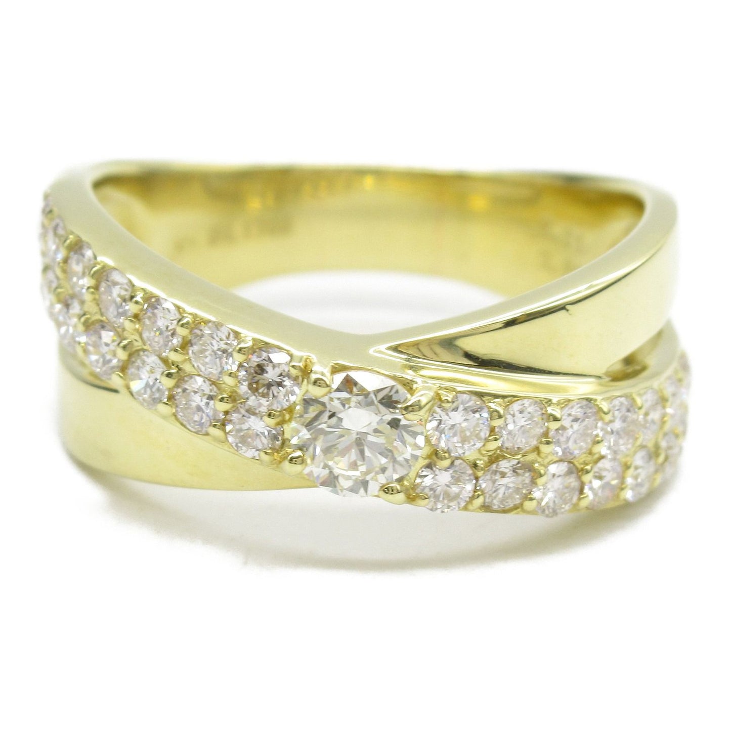 Exquisite K18 Yellow Gold Diamond Ring - Timeless Elegance