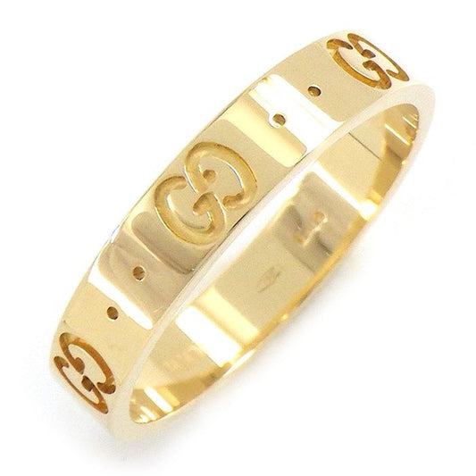 GUCCI Interlocking G Ring in K18 Yellow Gold - Size 17.5
