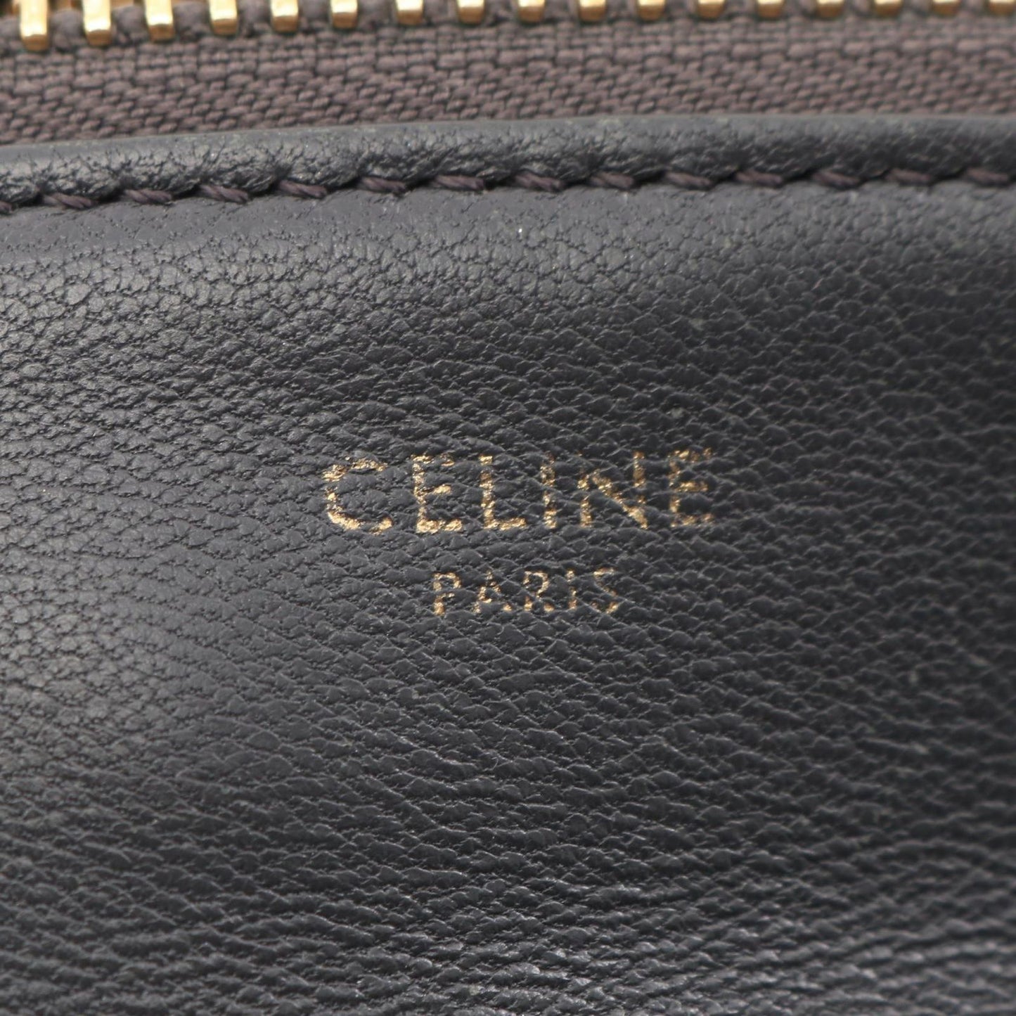 CELINE Trio Small Shoulder Bag in Dark Grey Leather