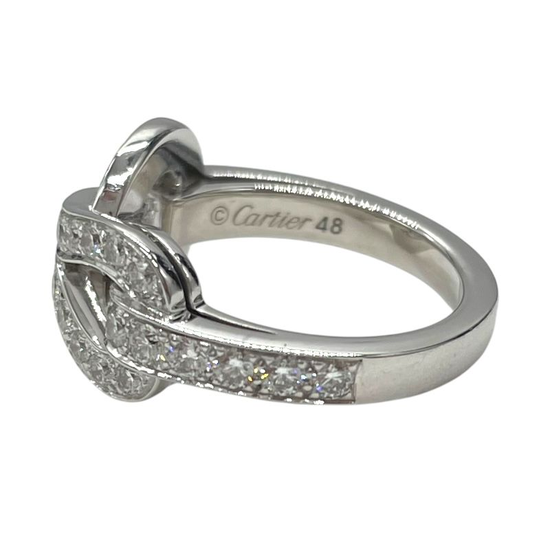 Cartier Agrafe Diamond Ring in Au750 - Exquisite Silver Elegance