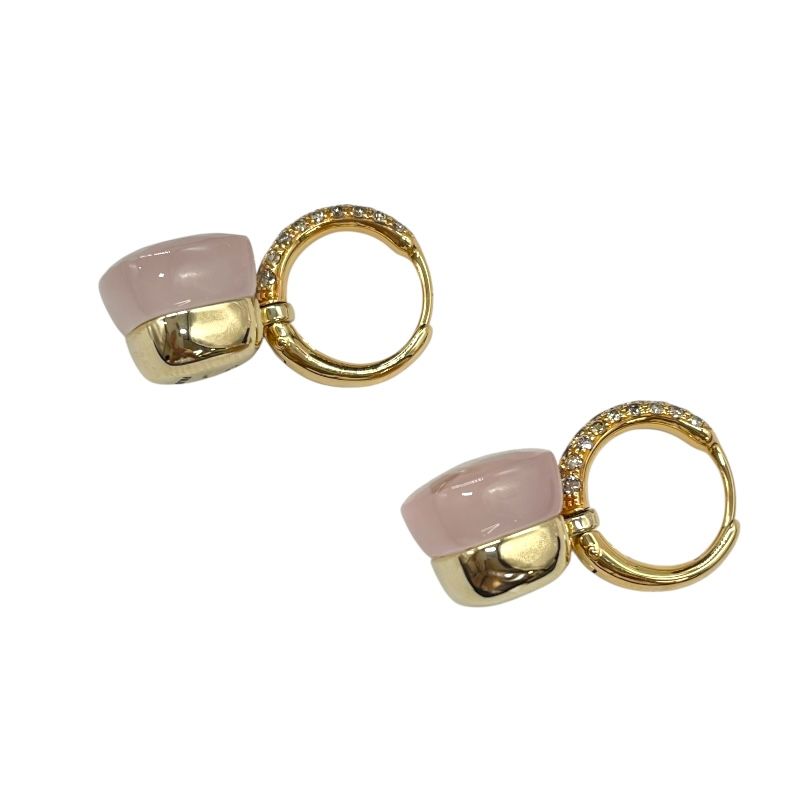 Pomellato Nude Rose Quartz & Brown Diamond Earrings in 750PG