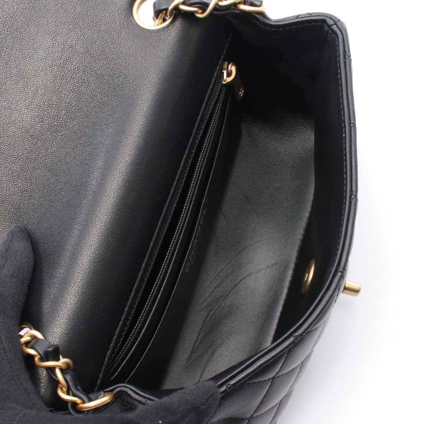 CHANEL Mini Matelassé 20 Shoulder Bag in Black Leather