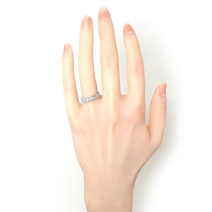 Tiffany & Co. Atlas Ring with 3 Diamonds in 18K White Gold