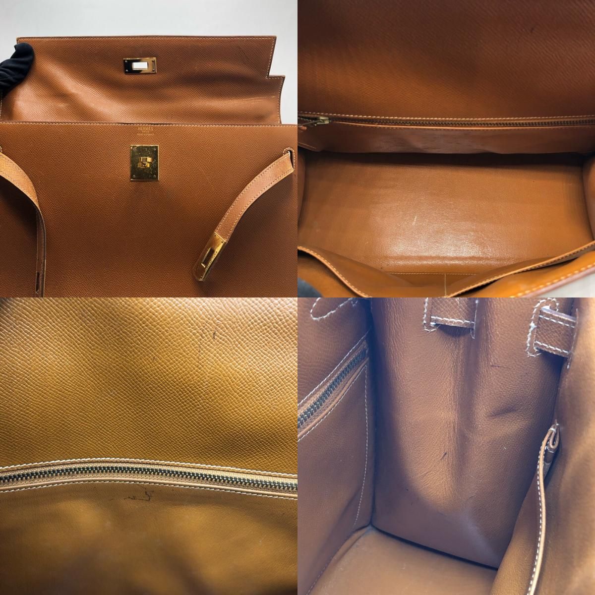 HERMES Kelly 35 Shoulder Bag in Gold with Gold Hardware