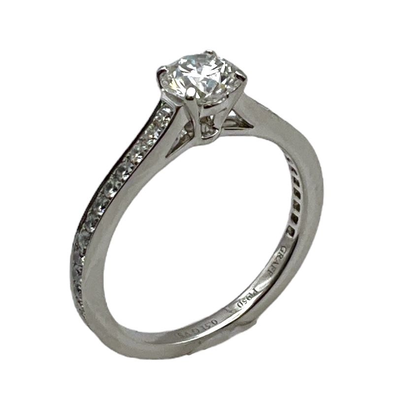GRAFF Frame Round Diamond Engagement Ring in Platinum Pt950