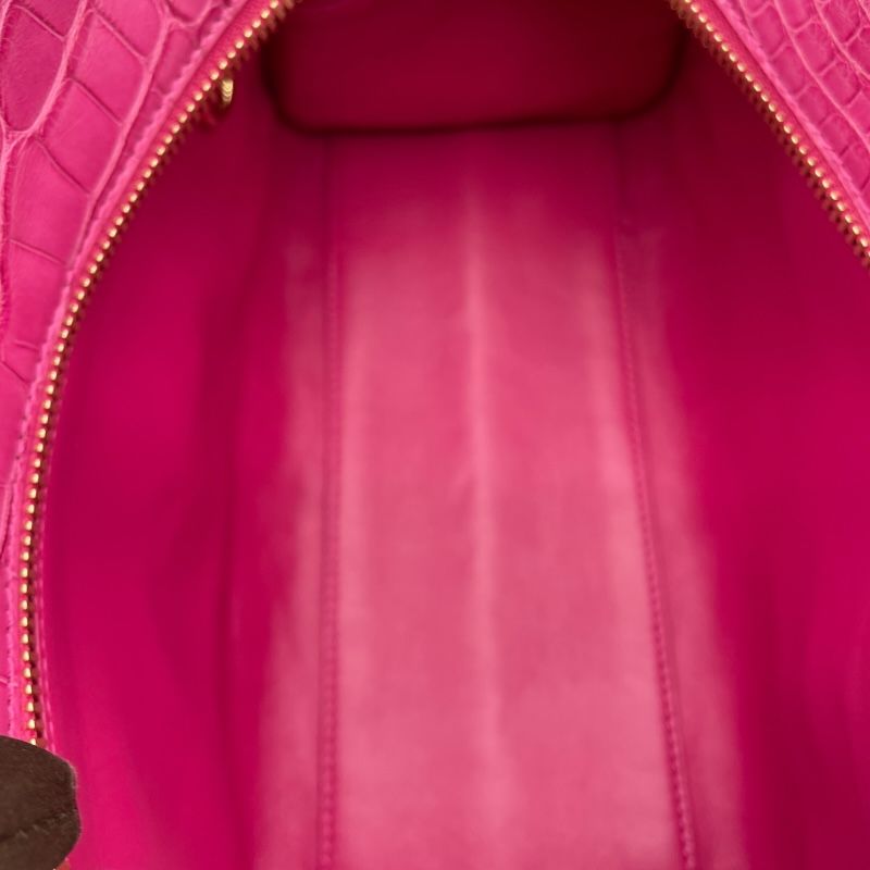 LOEWE Amazona 28 Pink Crocodile Leather Shoulder Bag