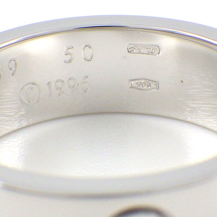 Cartier Love Ring Classic Model MM in K18 White Gold - Size 10