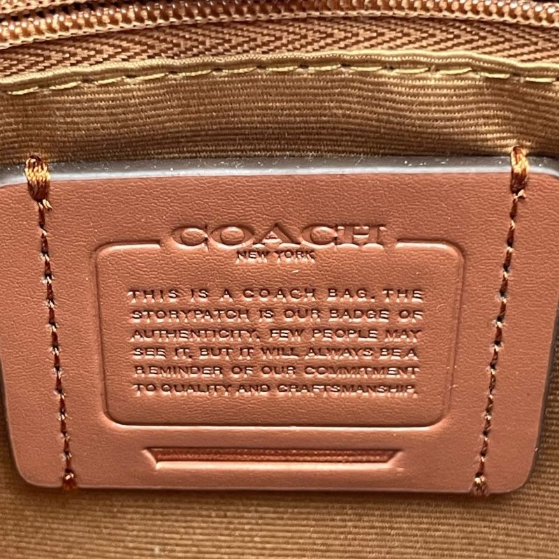 COACH Signature 2WAY Beige Canvas & Leather Shoulder Bag