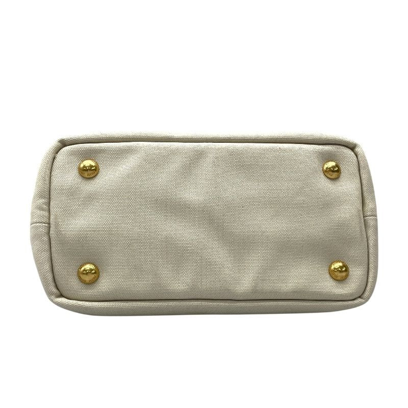 Miu Miu 2WAY Handbag in Light Grey Canvas - Timeless Elegance