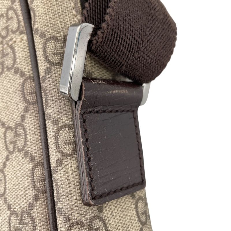 GUCCI GG Supreme Canvas & Leather Shoulder Bag - Beige