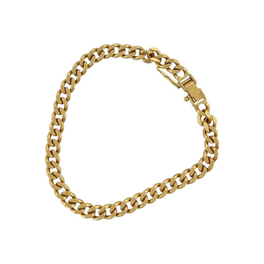 K18YG Double-Sided Figaro Bracelet - Unisex Luxury Jewelry