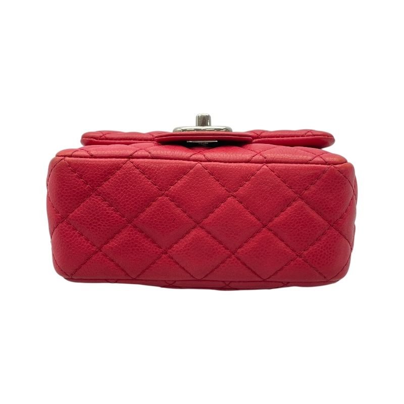 CHANEL Mini Matelassé 17 Red Caviar Skin Shoulder Bag