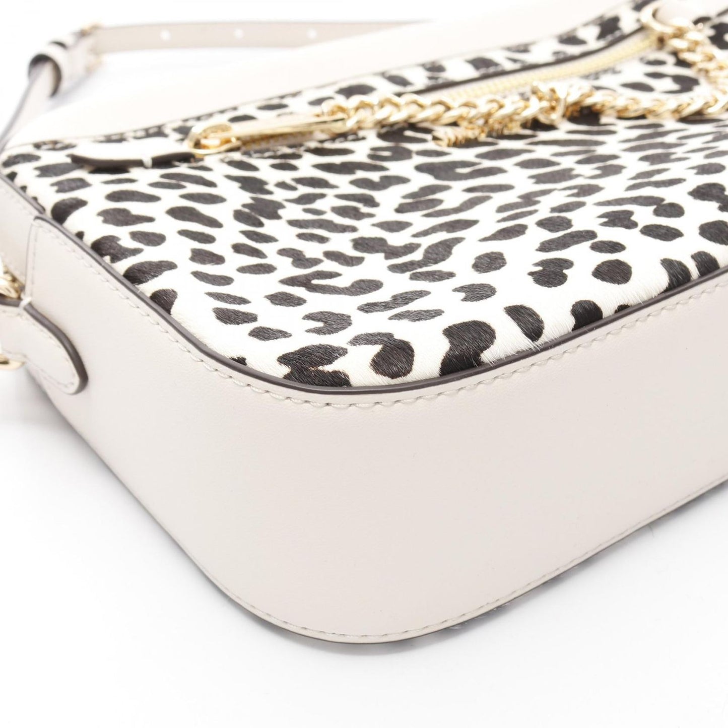 Michael Kors Jet Set Large Crossbody Bag - Ivory & Black Leather