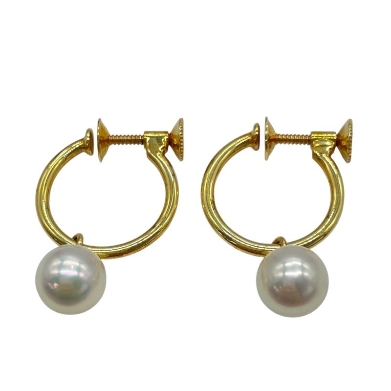 MIKIMOTO K18YG Pearl Earrings - Exquisite Elegance