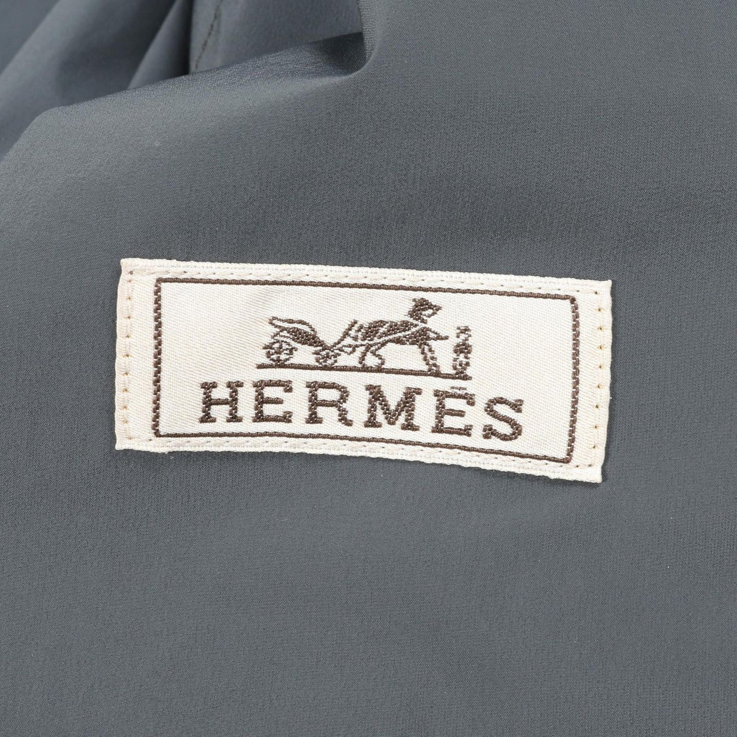 HERMES Serre Button Nylon Jacket in Blue - Size 48