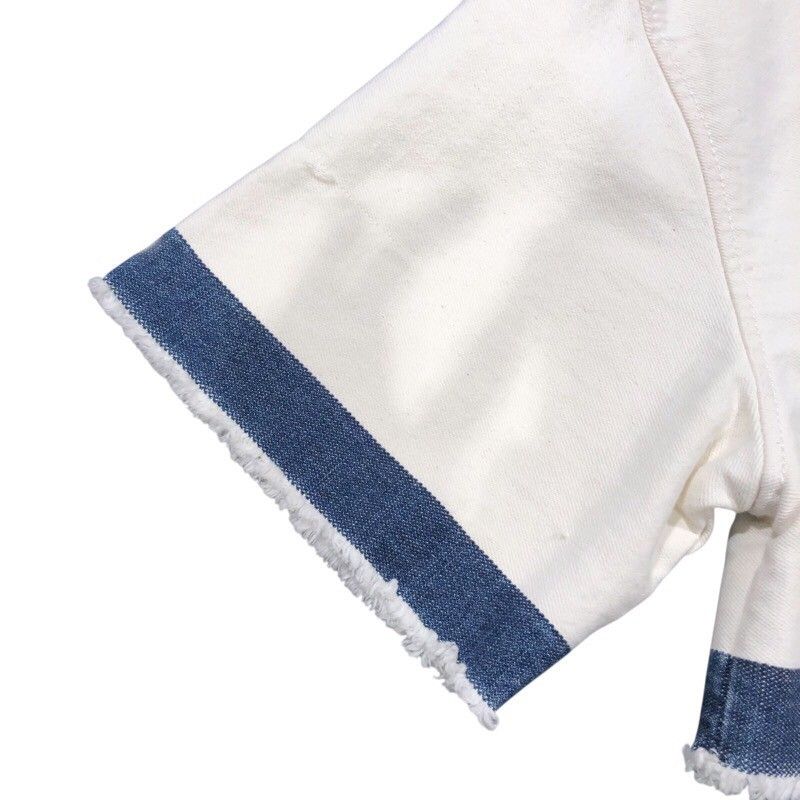 PRADA Triangle Logo Cream Cotton Cropped Top - Size 38