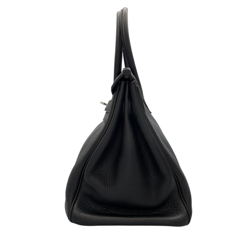 HERMES Birkin 30 Black Togo Leather Handbag with Silver Hardware