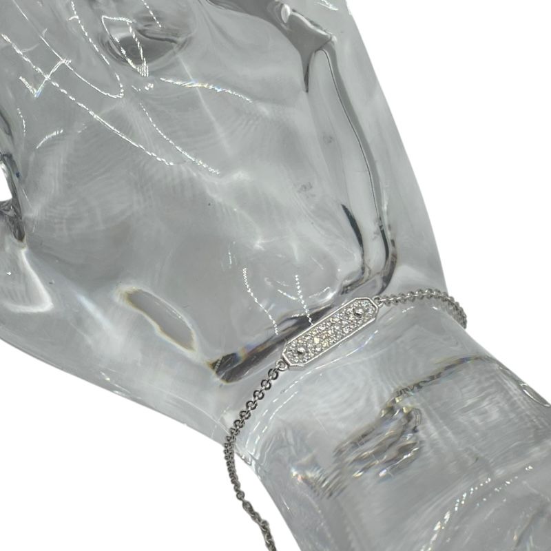 Tiffany & Co. Diamond Tag Chain Bracelet in Au750 Silver