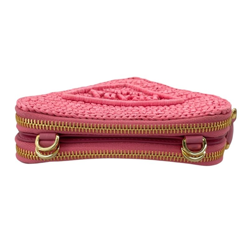 PRADA Triangle Shoulder Bag in Pink with Gold Hardware