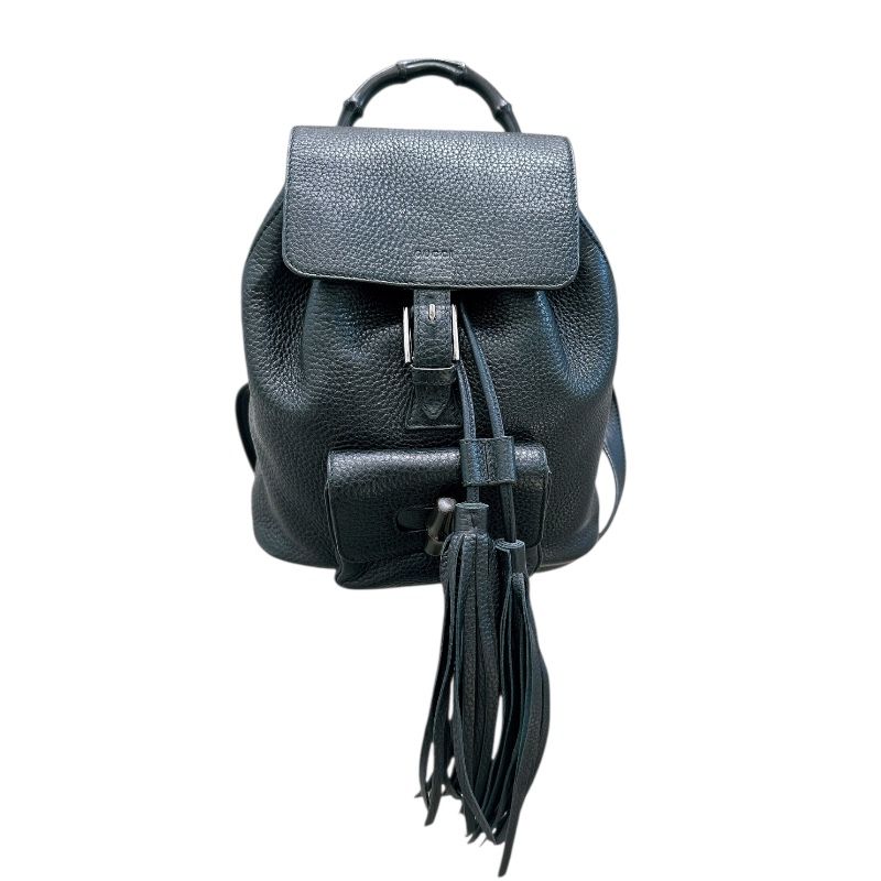 GUCCI Bamboo Backpack in Black Leather - Timeless Elegance