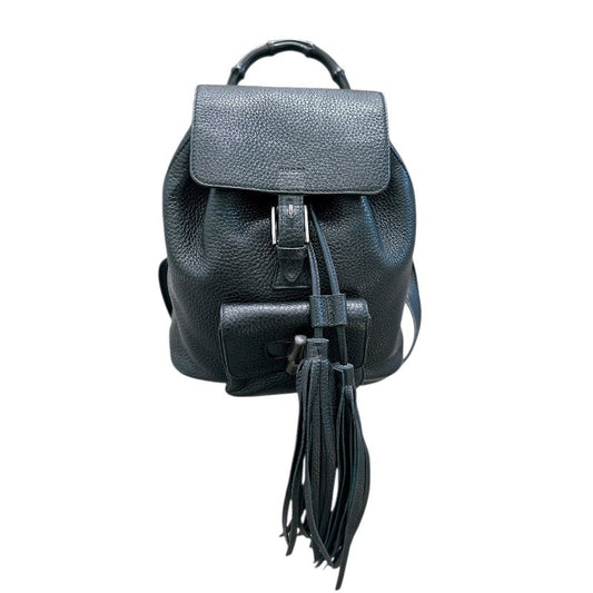 GUCCI Bamboo Backpack in Black Leather - Timeless Elegance