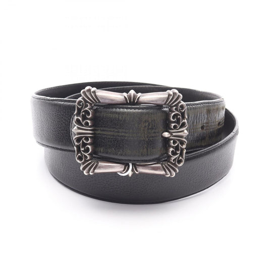 CHROME HEARTS 1.5inch OTJ Filigree Leather Belt - Black