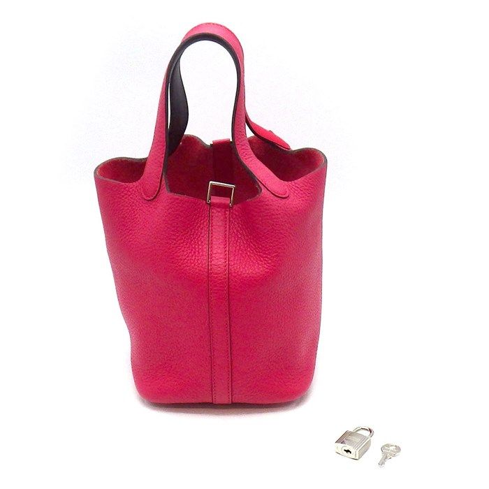 HERMES Picotin Lock PM Éclat Handbag in Raspberry Rouge Série