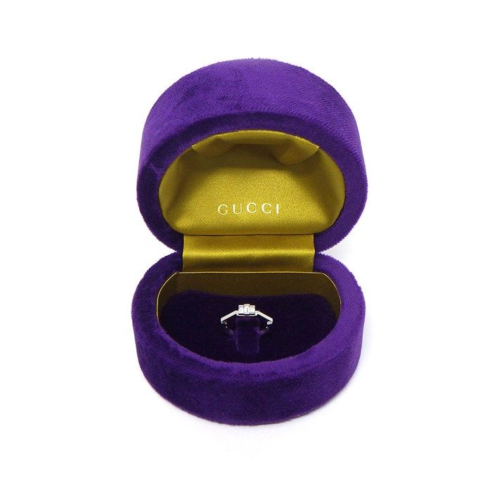 GUCCI Link to Love Baguette Diamond Ring in K18 White Gold
