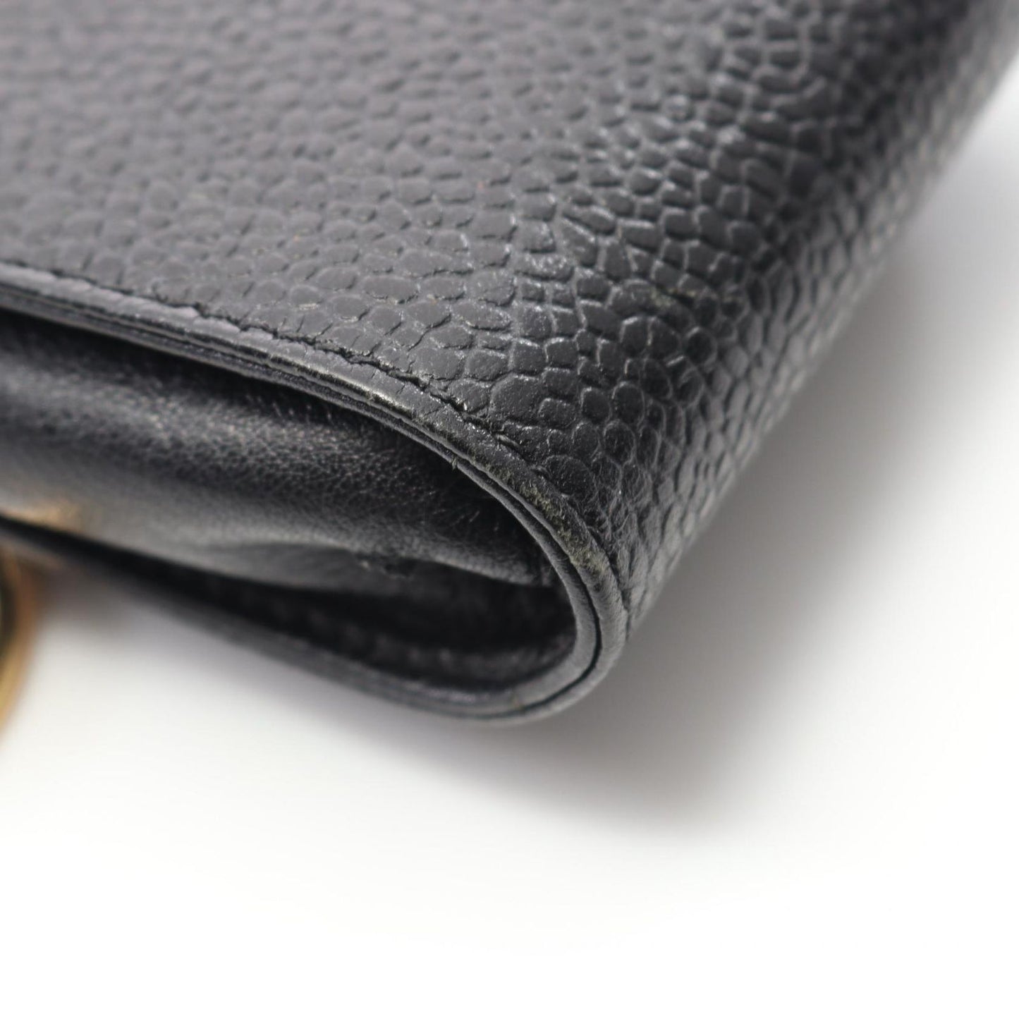 CHANEL Coco Mark Black Calfskin Chain Pouch - Timeless Elegance