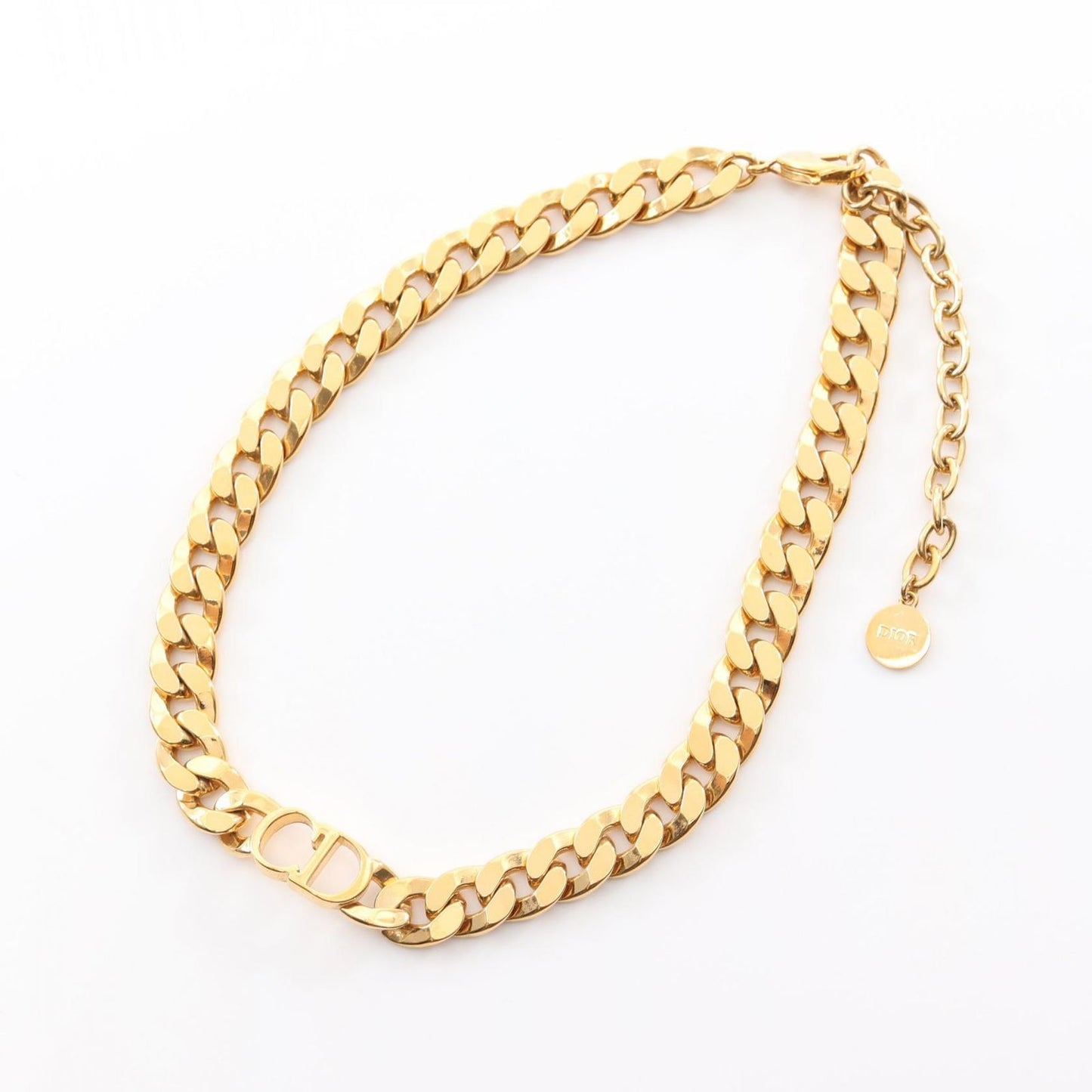 Dior CD Logo Gold Plated Choker Necklace - Unisex Elegance