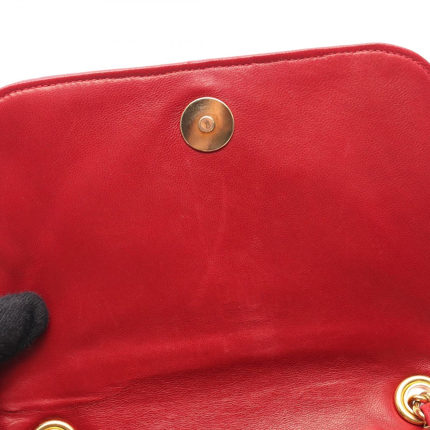 CHANEL Coco Mark Mini Chain Shoulder Bag in Exotic Red Leather