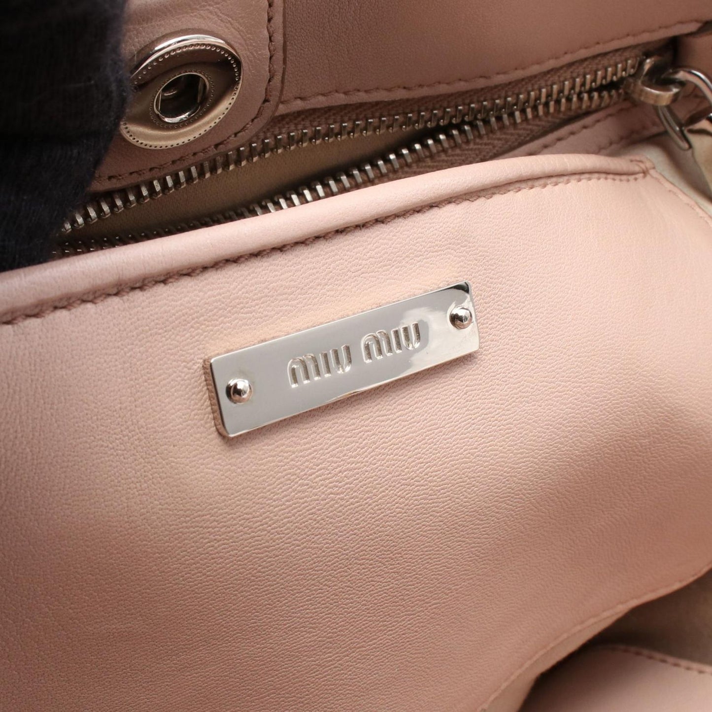 Miu Miu Nappa Crystal Matelassé Handbag in Pink Beige