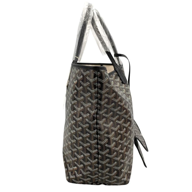 GOYARD Saint Louis PM Black Goyardine Canvas Unisex Tote Bag