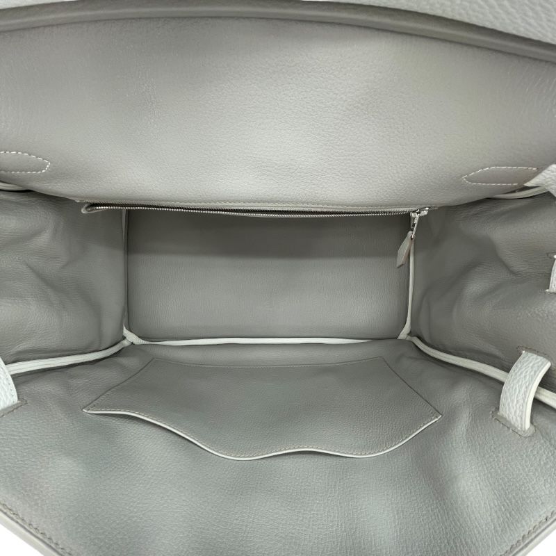 HERMES Birkin 35 Club - White, Grey, and Sangue with Silver Hardware