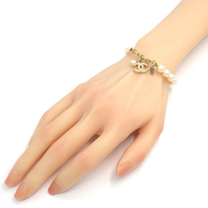CHANEL Coco Mark Bracelet - 2013 Autumn Collection - Imitation Pearl & Strass