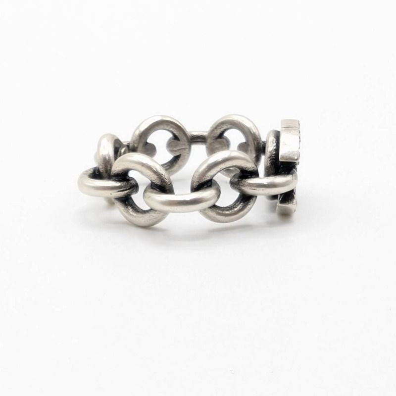 CHANEL Coco Mark Ring #13 in Silver with Rhinestones
