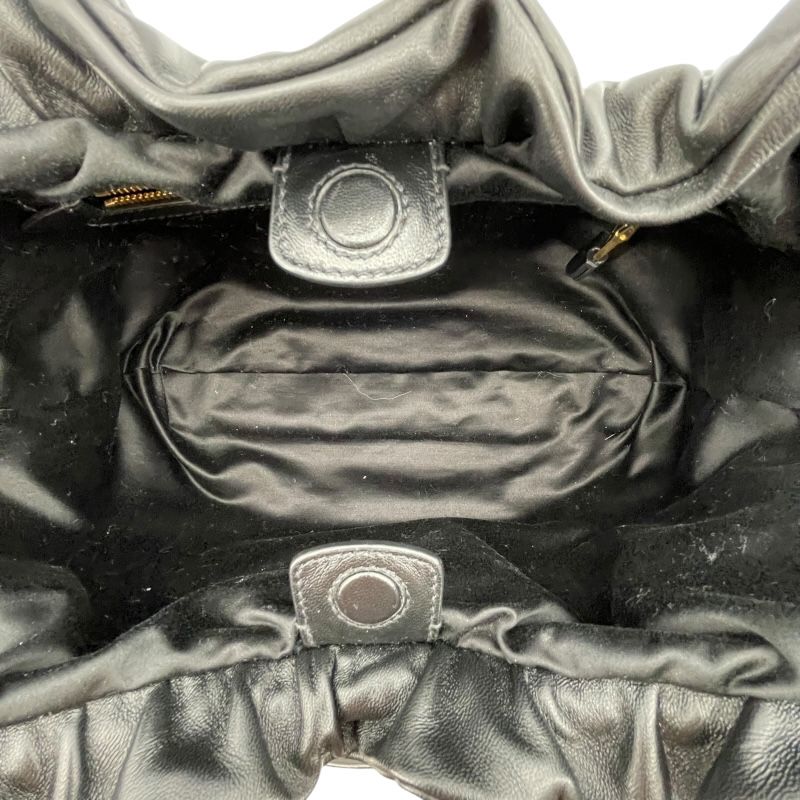 Miu Miu Logo Hobo Bag 5BC175 in Black Nappa Leather