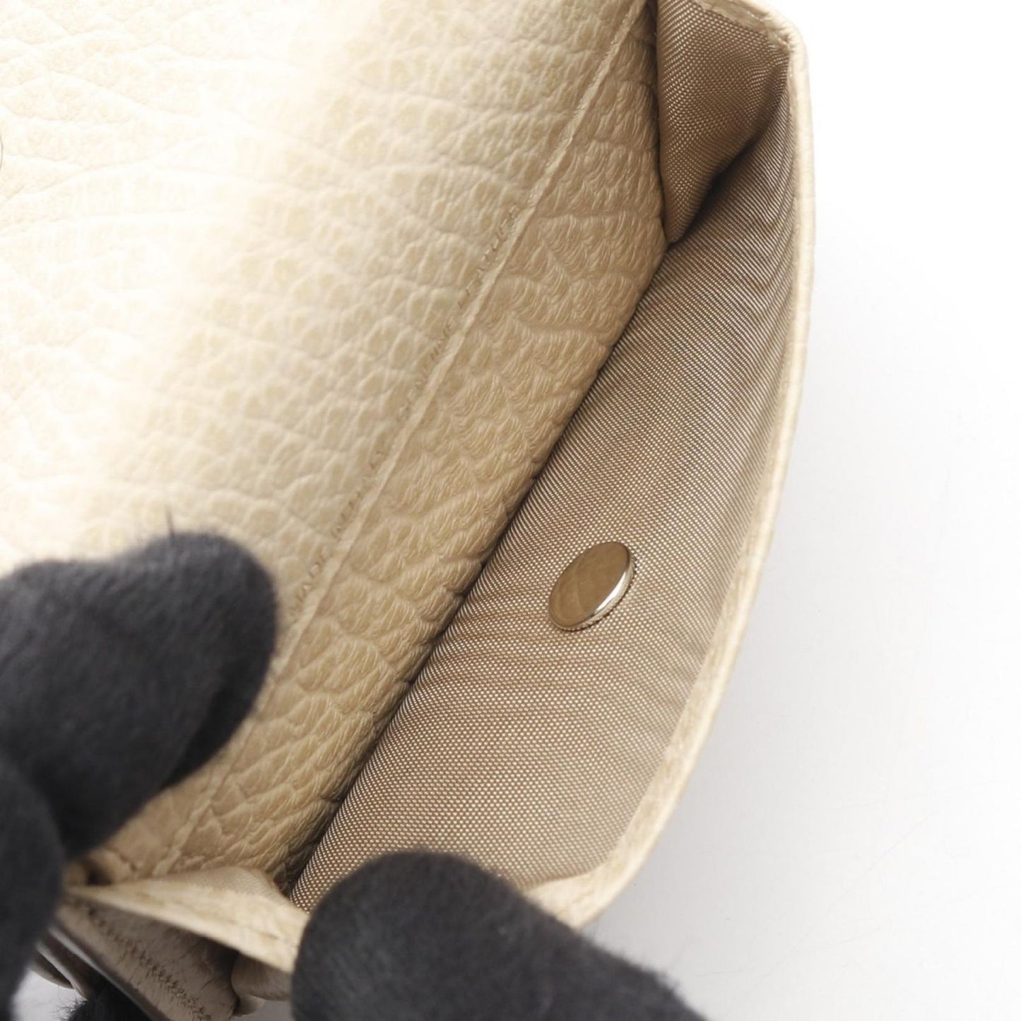 Maison Margiela 11 Tri-Fold Wallet in Beige Leather - New