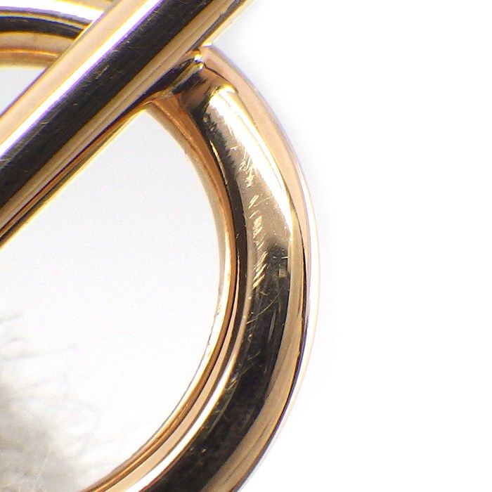 HERMES Écharpe Toggle Clasp Drop Earrings in K18 Pink Gold