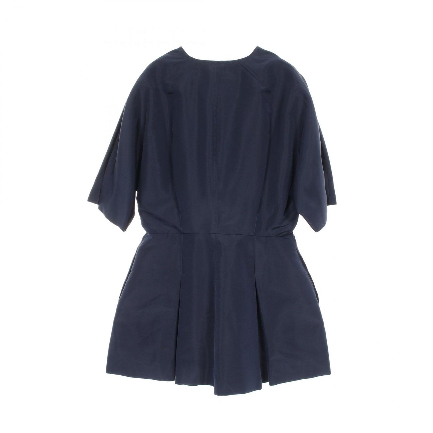Dior Silk Front Zip Tunic Blouse - Exquisite Navy Elegance