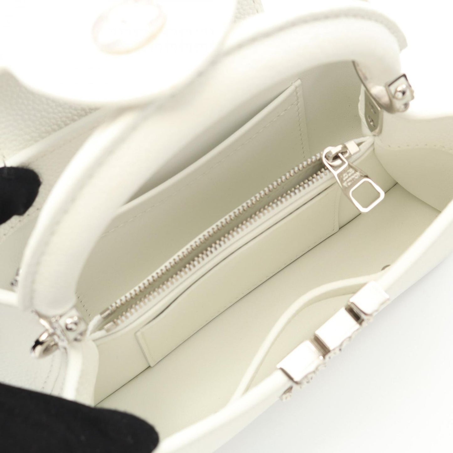 Louis Vuitton Capucines EW Mini Handbag in Optical White
