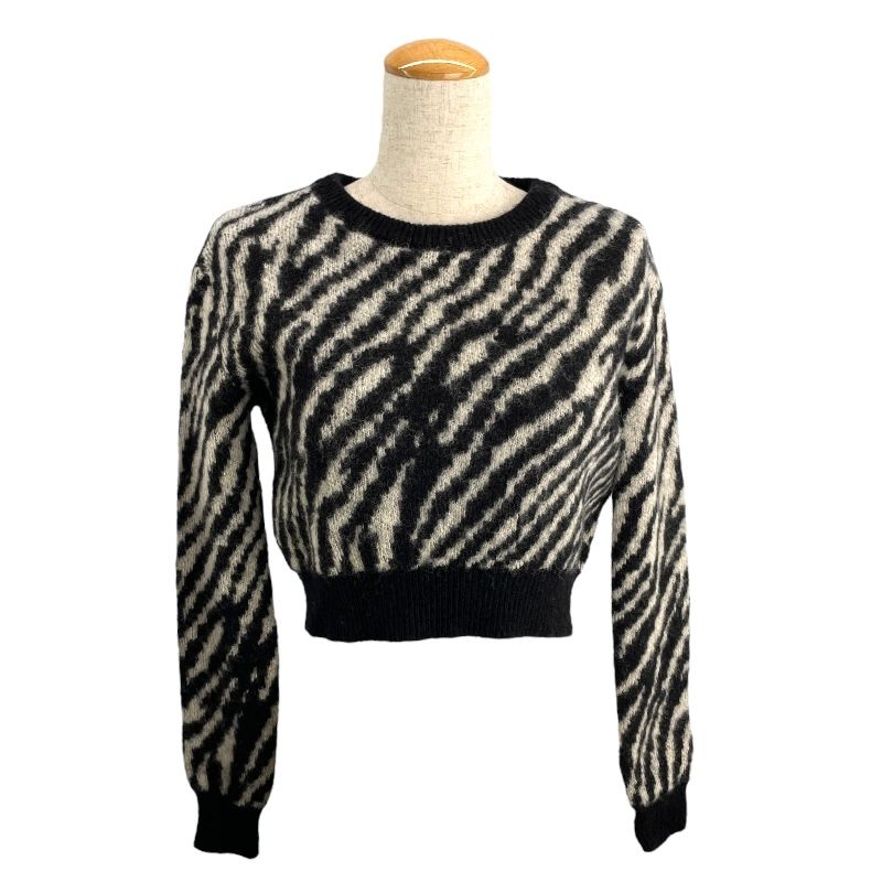 CELINE Zebra Knit Sweater - Black Wool, XS - Exquisite Craftsmanship