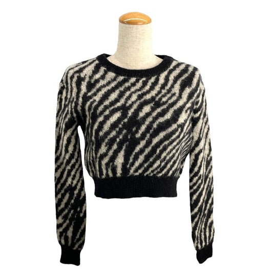 CELINE Zebra Knit Sweater - Black Wool, XS - Exquisite Craftsmanship