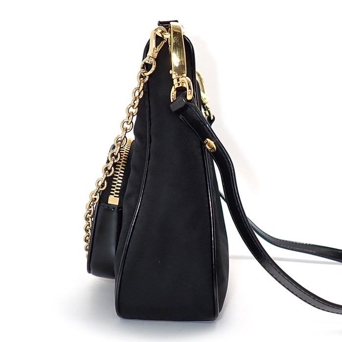 PRADA Re-Nylon Mini Shoulder Bag - Black Brushed Leather