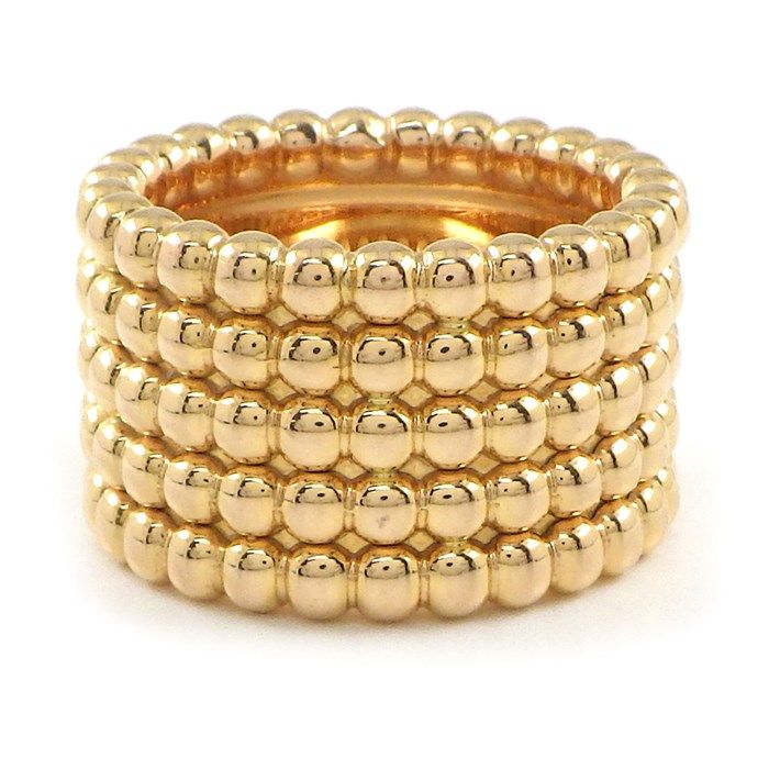 Van Cleef & Arpels Perlée Gold Pearl Ring in K18 Pink Gold - Size 14
