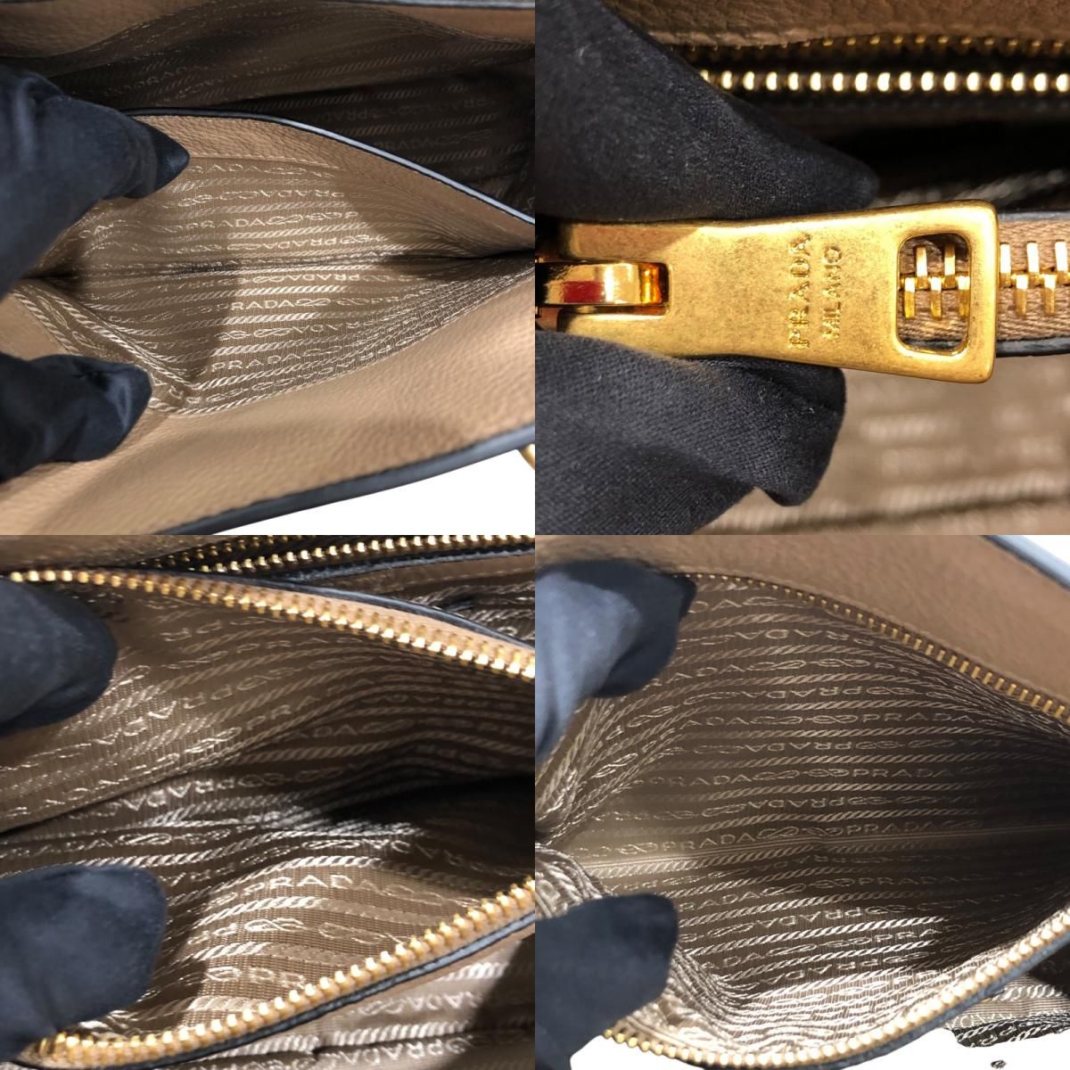 PRADA Vitello Phoenix 2Way Handbag - Beige Leather Elegance