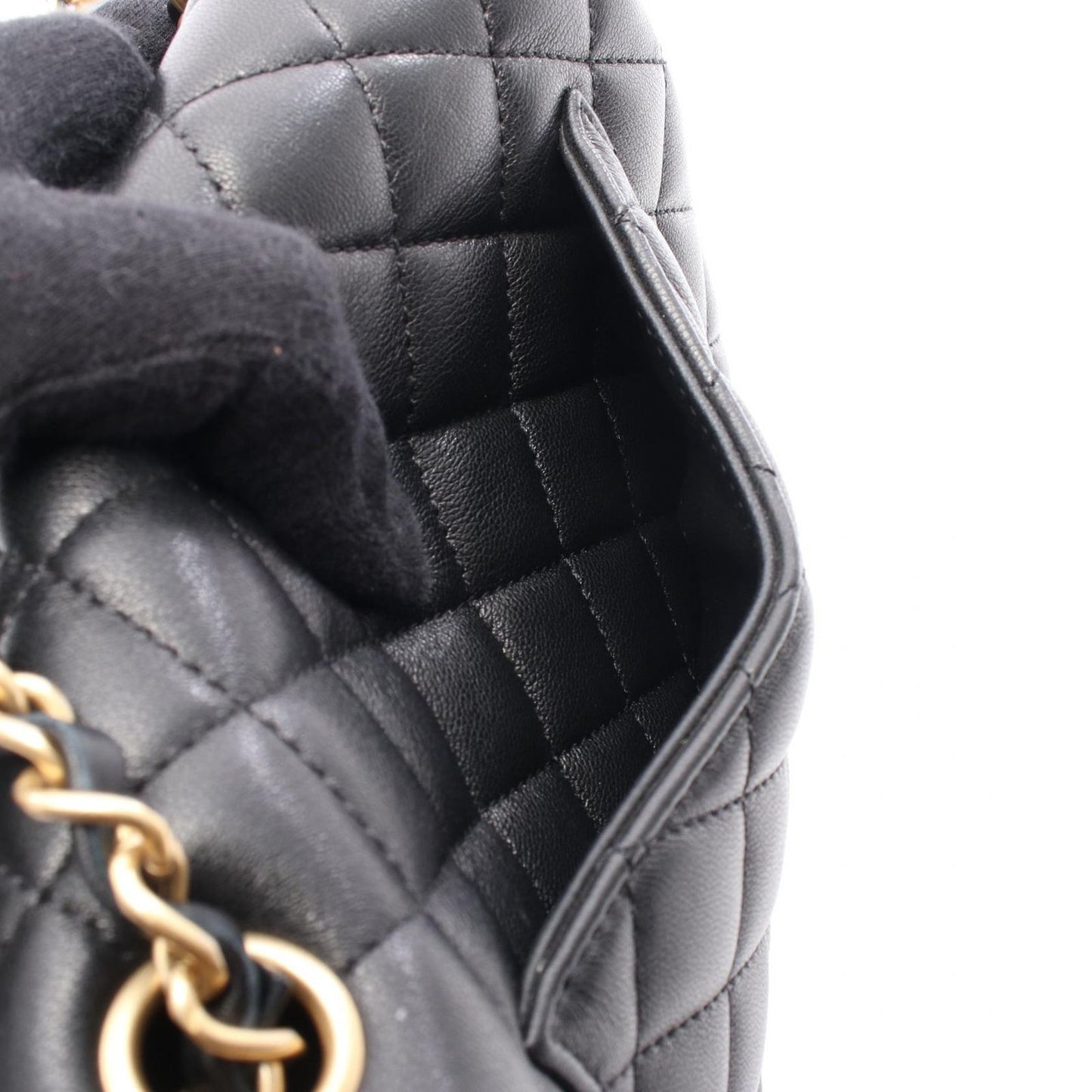 CHANEL Mini Matelassé 20 Shoulder Bag in Black Leather